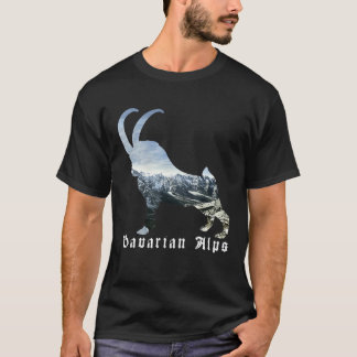 Beierse Alpen Alpine Ibex Wild Goat Silhouette Mou T-shirt