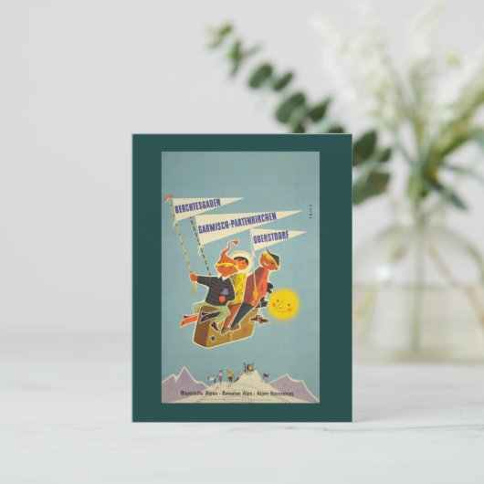 Beierse Alpen Travel Briefkaart (Staand voorkant)