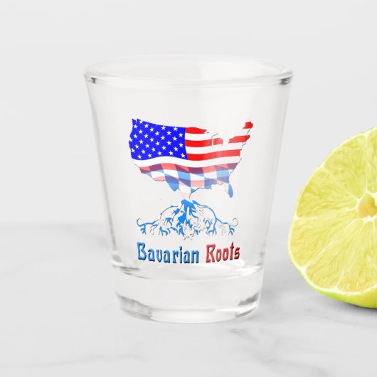 Beierse Amerikaanse wortels, Bayern Beieren Shot Glas (Voorkant)