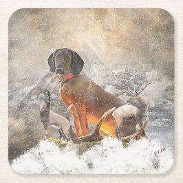 Beierse bergheuvel, kunst kartonnen onderzetters