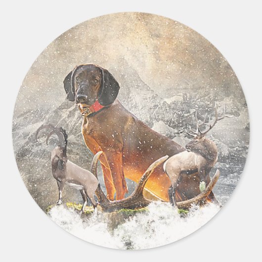 Beierse bergheuvel, kunst ronde sticker (Voorkant)