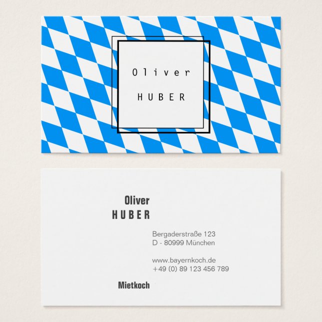 Beierse blauw visitekaartjes (Voorkant /achterkant)