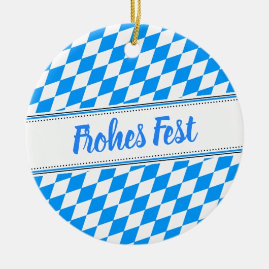 Beierse Blauw Witte Keramisch Ornament (Voorkant)