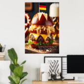 Beierse Brat Burger Bliss 24x36 Poster (Thuiskantoor)