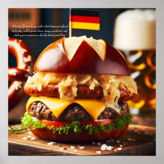 Beierse Brat Burger Bliss Poster (Voorkant)