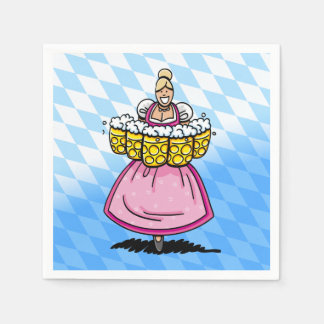 Beierse diamantpatroon cartoon serveerster bierpul servet