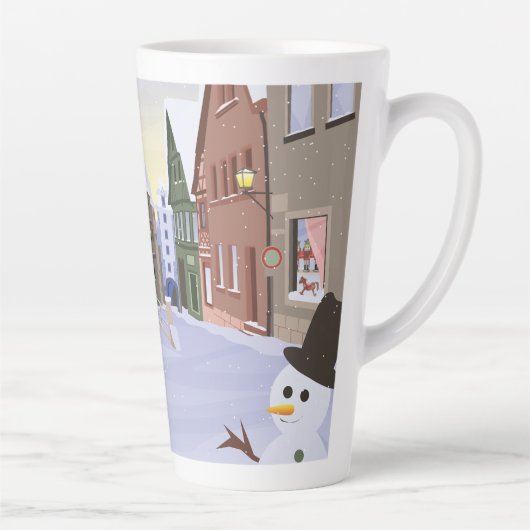 Beierse, Duitse stad licht blauwe kerst koffie Latte Mok (Rechts)