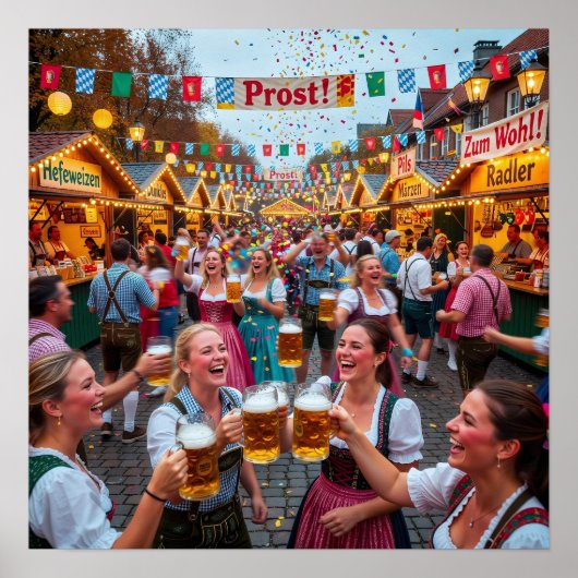 Beierse Festival Poster met Applaus bij Schemering (Voorkant)