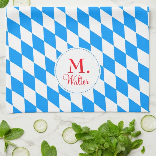 Beierse hombuses monogrammen keukenhanddoek (Gevouwen)