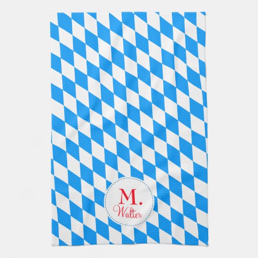 Beierse hombuses monogrammen keukenhanddoek (Verticaal)