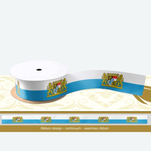 Beierse lint, embleem en Beierse vlag kleuren Satijnen Lint