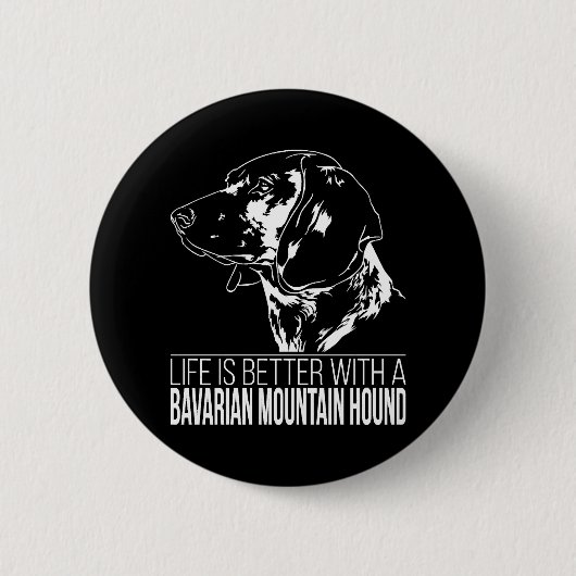 Beierse Mountain Hound leven is beter hond gezegde Ronde Button 5,7 Cm (Voorkant)