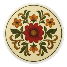 Beierse Tole-Painting Style Cottagecore Folk Art Keramische Knop