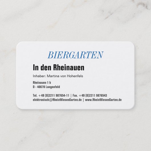 Beierse visitekaartje (Voorkant)