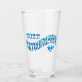 Beierse vlag Colors Logo Oktoberfest 2022 Glas (Voorkant)