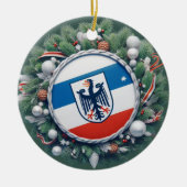 BEIERSE VLAG GEÏNSPIREERD KERAMISCH ORNAMENT (Voorkant)