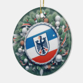 BEIERSE VLAG GEÏNSPIREERD KERAMISCH ORNAMENT (Links)