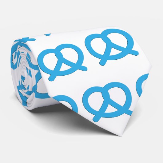 Beierse vlag kleuren Blauw Pretzel Oktoberfest Stropdas (Opgerold)