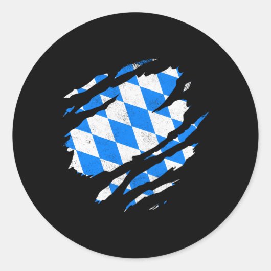Beierse vlag München Duitsland Europa Ger Bayern B Ronde Sticker (Voorkant)