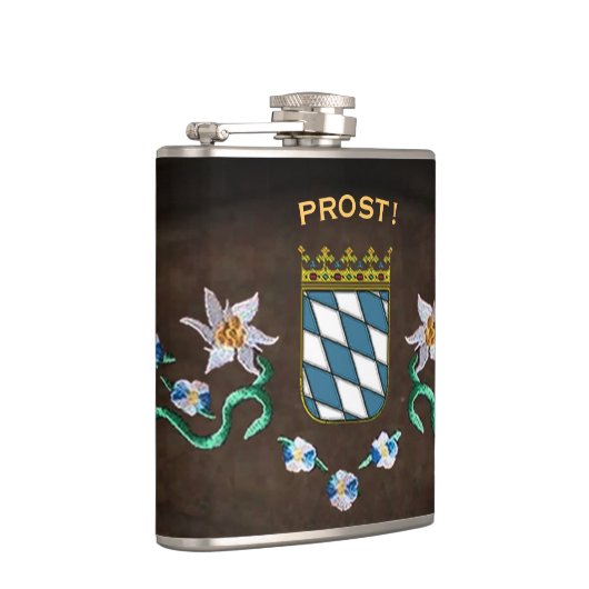 Beierse wapenschild "Prost!" Heupfles (Rechts)