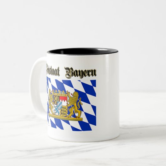 Beierse wapenschild tweekleurige koffiemok (Voorkant links)