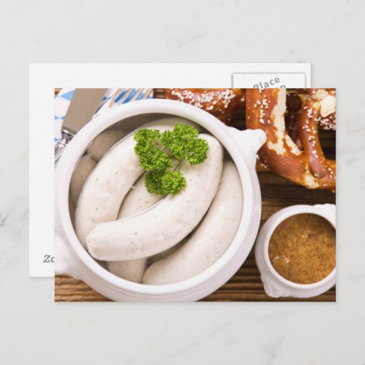 Beierse weissurst ontbijt briefkaart (Voorkant / Achterkant)