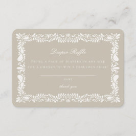 Beig Talavera Tegel Luier Raffle Invitation Insert Informatiekaartje