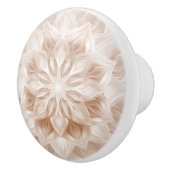 Beige 3D Glanzend Mandala Patroon Keramische Knop (Rechts)