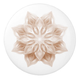 Beige 3D Glanzende Mandala Keramische Knop