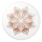 Beige 3D Shiny Mandala Keramische Knop (Voorkant)