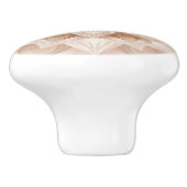 Beige 3D Shiny Mandala Keramische Knop (Zijkant)