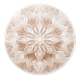 Beige 3D Shiny Mandala Pattern Keramische Knop