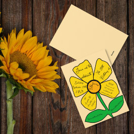 Beige 50e verjaardag gouden doedel bloem kaart