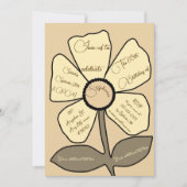Beige 60e verjaardag Eenvoudige Doodle Flower Kaart (Voorkant)
