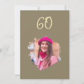 Beige 60e verjaardag Eenvoudige Doodle Flower Kaart (Achterkant)