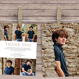 Beige 6 Foto Vet Tekst Afstuderen Dank u Bedankkaart