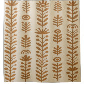 Beige & Aarde Bruine Douchegordijn (Voorkant)