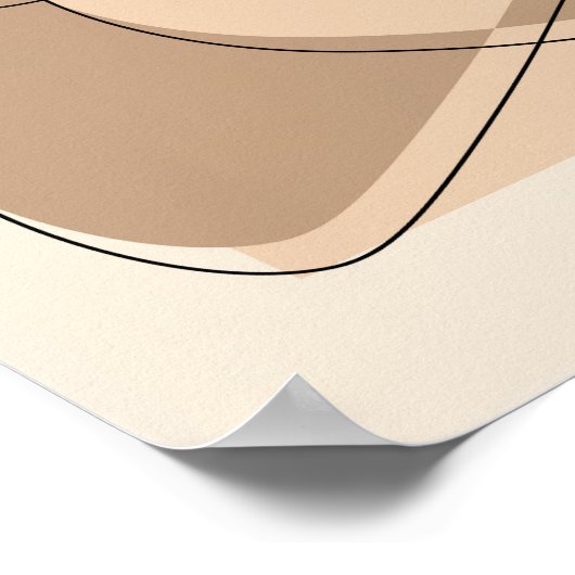 Beige abstract minimalistisch/lijnkunst poster (Hoek)