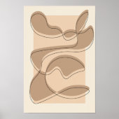 Beige abstract minimalistisch/lijnkunst poster (Voorkant)