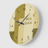 Beige Abstract rechthoekpatroon Grote Klok (Hoek)