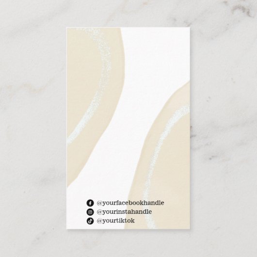 Beige Abstracte draagkaarten Visitekaartje (Achterkant)