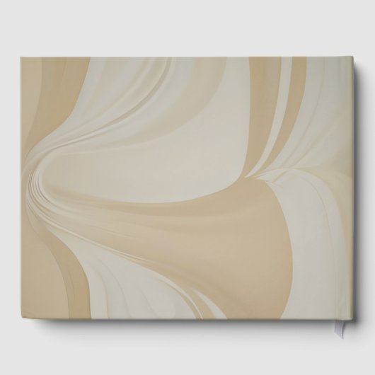 Beige Abstracte Kunst Chinees Bruiloft Gastenboek (Achterkant)