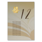 Beige Abstracte Kunst Chinees Bruiloft Zitkaarten Kaart (Achterkant)