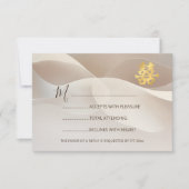 Beige Abstracte Kunst Chinees Huwelijk RSVP Kaart (Voorkant)