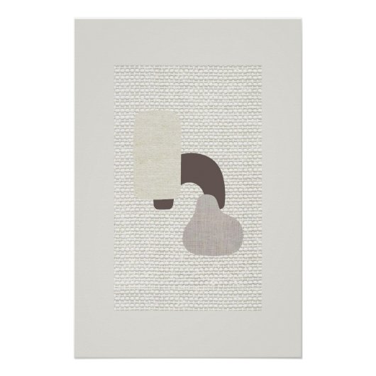Beige Abstracte Kunst Perfect Poster (Voorkant)