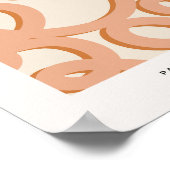 Beige Abstracte lijnpenseelstreken Poster (Hoek)