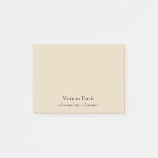 Beige Accounting Assistant Post-it® Notes (Voorkant)
