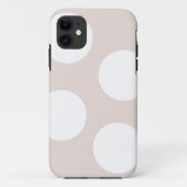 Beige Achtergrond met witte cirkels. Polka Dot Case-Mate iPhone Case (Achterkant)