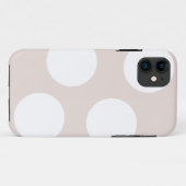 Beige Achtergrond met witte cirkels. Polka Dot Case-Mate iPhone Case (Achterkant (horizontaal))