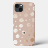 Beige achtergrond schuintrekken cirkels patroon Case-Mate iPhone case (Achterkant)